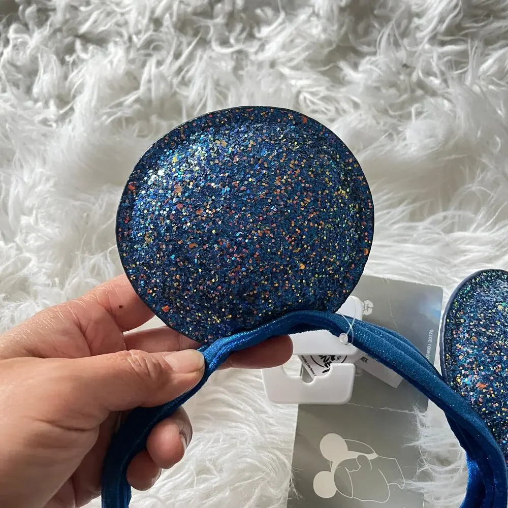 NEW Disney Mickey Mouse Ears - Royal blue glitter headband